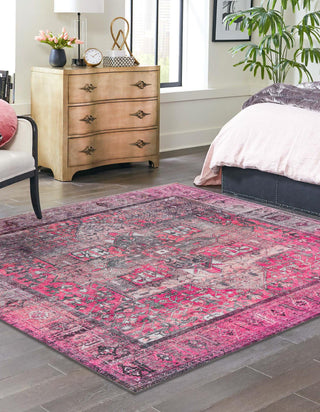 Unique Loom Timeless LEO-RVVL10 Pink Area Rug Square Lifestyle Image