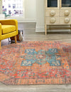 Unique Loom Timeless LEO-RVVL10 Rust Red Area Rug Octagon Lifestyle Image Feature