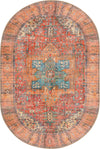 Unique Loom Timeless LEO-RVVL10 Rust Red Area Rug Oval Top-down Image
