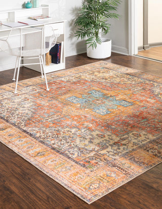 Unique Loom Timeless LEO-RVVL10 Rust Red Area Rug Square Lifestyle Image