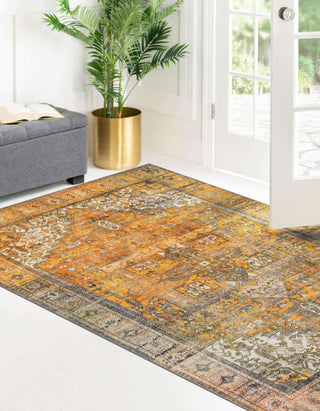 Unique Loom Timeless LEO-RVVL10 Yellow Area Rug Rectangle Lifestyle Image