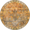 Unique Loom Timeless LEO-RVVL10 Yellow Area Rug Round Top-down Image