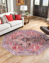 Unique Loom Timeless LEO-RVVL11 Red Area Rug Octagon Lifestyle Image Feature