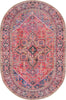 Unique Loom Timeless LEO-RVVL11 Red Area Rug Oval Top-down Image