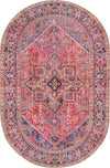 Unique Loom Timeless LEO-RVVL11 Red Area Rug Oval Top-down Image
