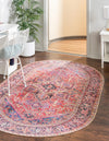 Unique Loom Timeless LEO-RVVL11 Red Area Rug Oval Lifestyle Image
