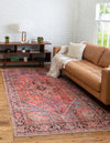 Unique Loom Timeless LEO-RVVL11 Red Area Rug Rectangle Lifestyle Image