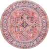 Unique Loom Timeless LEO-RVVL11 Red Area Rug Round Top-down Image