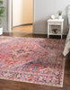 Unique Loom Timeless LEO-RVVL11 Red Area Rug Square Lifestyle Image