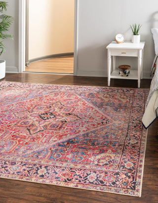 Unique Loom Timeless LEO-RVVL11 Red Area Rug Square Lifestyle Image