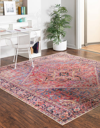 Unique Loom Timeless LEO-RVVL11 Red Area Rug Square Lifestyle Image