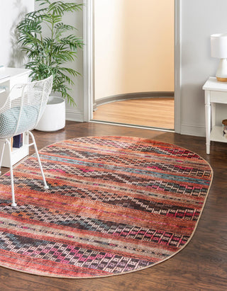 Unique Loom Timeless LEO-RVVL12 Multi Area Rug Oval Lifestyle Image