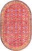 Unique Loom Timeless LEO-RVVL13 Red Area Rug Oval Top-down Image