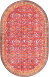 Unique Loom Timeless LEO-RVVL13 Red Area Rug Oval Top-down Image