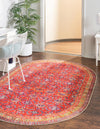 Unique Loom Timeless LEO-RVVL13 Red Area Rug Oval Lifestyle Image