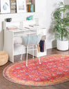 Unique Loom Timeless LEO-RVVL13 Red Area Rug Oval Lifestyle Image