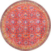 Unique Loom Timeless LEO-RVVL13 Red Area Rug Round Top-down Image