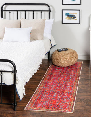 Unique Loom Timeless LEO-RVVL13 Red Area Rug Runner Lifestyle Image