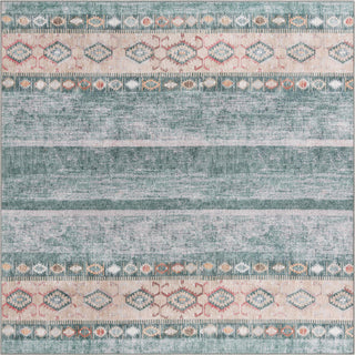 Unique Loom Timeless LEO-RVVL15 Green Area Rug Square Top-down Image