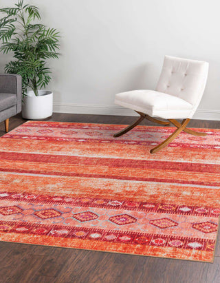 Unique Loom Timeless LEO-RVVL15 Rust Red Area Rug Square Lifestyle Image