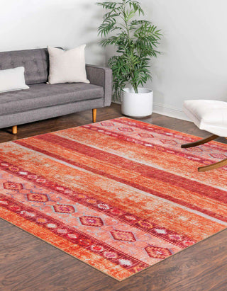 Unique Loom Timeless LEO-RVVL15 Rust Red Area Rug Square Lifestyle Image