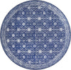 Unique Loom Timeless LEO-RVVL16 Navy Blue Area Rug Round Top-down Image