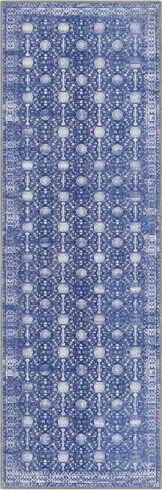 Unique Loom Timeless LEO-RVVL16 Navy Blue Area Rug Runner Top-down Image