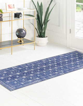 Unique Loom Timeless LEO-RVVL16 Navy Blue Area Rug Runner Lifestyle Image