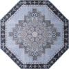 Unique Loom Timeless LEO-RVVL2 Blue Gray Area Rug Octagon Top-down Image
