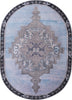 Unique Loom Timeless LEO-RVVL2 Blue Gray Area Rug Oval Top-down Image