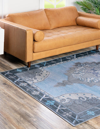 Unique Loom Timeless LEO-RVVL2 Blue Gray Area Rug Rectangle Lifestyle Image