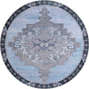 Unique Loom Timeless LEO-RVVL2 Blue Gray Area Rug Round Top-down Image