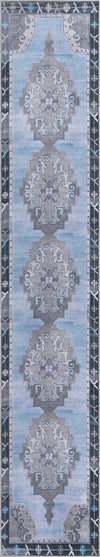 Unique Loom Timeless LEO-RVVL2 Blue Gray Area Rug Runner Top-down Image