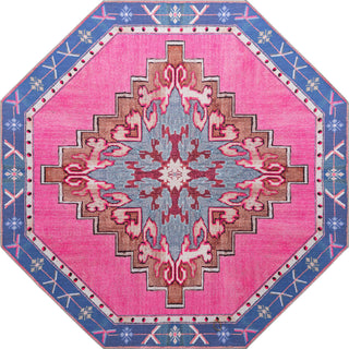 Unique Loom Timeless LEO-RVVL2 Fuchsia Area Rug Octagon Top-down Image