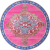Unique Loom Timeless LEO-RVVL2 Fuchsia Area Rug Round Top-down Image