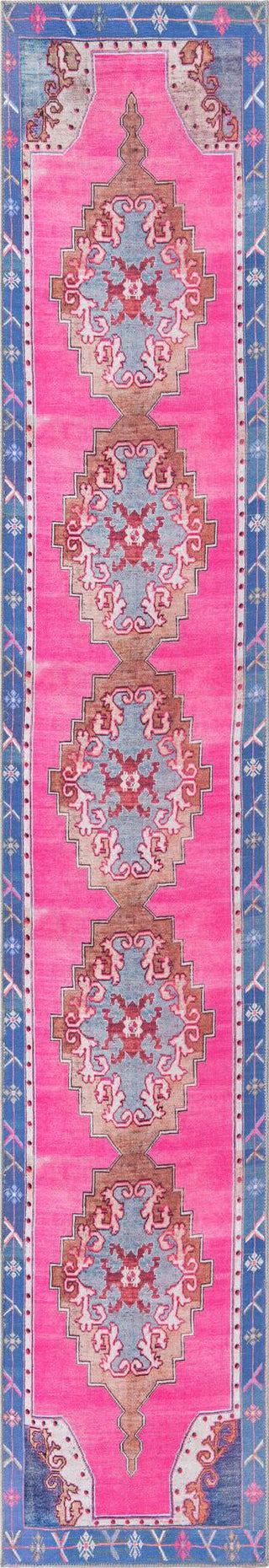 Unique Loom Timeless LEO-RVVL2 Fuchsia Area Rug Runner Top-down Image