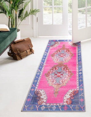 Unique Loom Timeless LEO-RVVL2 Fuchsia Area Rug Runner Lifestyle Image