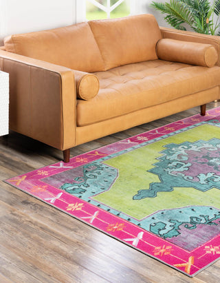 Unique Loom Timeless LEO-RVVL2 Green Area Rug Rectangle Lifestyle Image