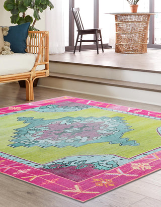 Unique Loom Timeless LEO-RVVL2 Green Area Rug Square Lifestyle Image