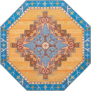 Unique Loom Timeless LEO-RVVL2 Orange Area Rug Octagon Top-down Image