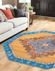 Unique Loom Timeless LEO-RVVL2 Orange Area Rug Octagon Lifestyle Image Feature