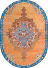 Unique Loom Timeless LEO-RVVL2 Orange Area Rug Oval Top-down Image