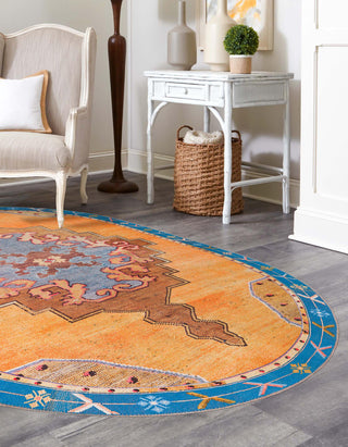 Unique Loom Timeless LEO-RVVL2 Orange Area Rug Oval Lifestyle Image