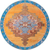 Unique Loom Timeless LEO-RVVL2 Orange Area Rug Round Top-down Image