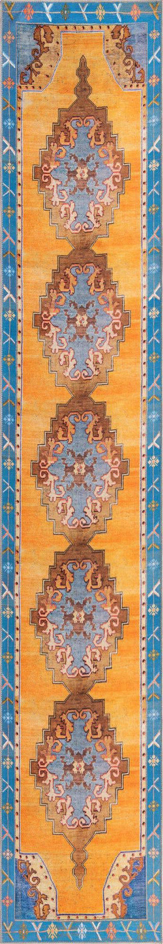 Unique Loom Timeless LEO-RVVL2 Orange Area Rug Runner Top-down Image