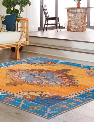 Unique Loom Timeless LEO-RVVL2 Orange Area Rug Square Lifestyle Image