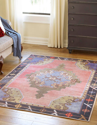 Unique Loom Timeless LEO-RVVL2 Pink Area Rug Rectangle Lifestyle Image