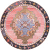 Unique Loom Timeless LEO-RVVL2 Pink Area Rug Round Top-down Image