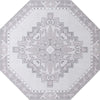 Unique Loom Timeless LEO-RVVL2 White Gray Area Rug Octagon Top-down Image