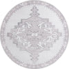 Unique Loom Timeless LEO-RVVL2 White Gray Area Rug Round Top-down Image